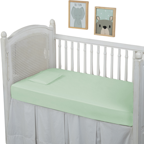 Lençol de Berço Percal 300 Fios com Elástico 100% Algodão 01 Peça:verde