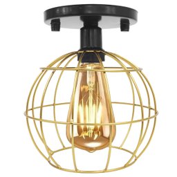 3 Lustre Teto Plafon + 3 Lâmpada Led St64 Industrial Aramado Globo Retrô Luminária Vintage - Preto/D - 4