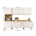 Ver imagem 4 de Conjunto de Cozinha Bergamo Modulado com 14 Portas 2 Gavetas Freijo/off White