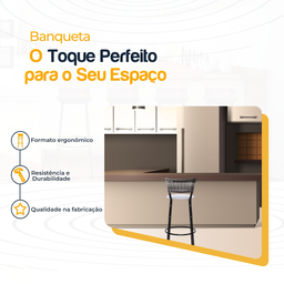 Banqueta Alta para Cozinha Junco Degradê Bancada Bistrô Balcão Ilhas Área Gourmet Piscina - 3