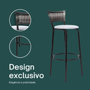 Ver imagem 4 de Banqueta Alta para Cozinha Junco Degradê Bancada Bistrô Balcão Ilhas Área Gourmet Piscina