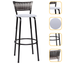 Ver imagem 1 de Banqueta Alta para Cozinha Junco Degradê Bancada Bistrô Balcão Ilhas Área Gourmet Piscina
