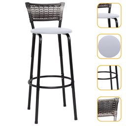 Banqueta Alta para Cozinha Junco Degradê Bancada Bistrô Balcão Ilhas Área Gourmet Piscina - 1