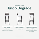 Ver imagem 3 de Banqueta Alta para Cozinha Junco Degradê Bancada Bistrô Balcão Ilhas Área Gourmet Piscina