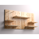 Ver imagem 4 de Kit 2x Painel Pegboard Multifuncional Prateleira Decoração Madeira Pinus
