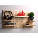 Ver imagem 1 de Kit 2x Painel Pegboard Multifuncional Prateleira Decoração Madeira Pinus