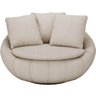 Poltrona Giratória Decorativa Redonda com Almofadas Saphire M22 Linho Cru - Mpozenato - 1