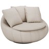 Poltrona Giratória Decorativa Redonda com Almofadas Saphire M22 Linho Cru - Mpozenato - 5