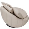 Poltrona Giratória Decorativa Redonda com Almofadas Saphire M22 Linho Cru - Mpozenato - 6
