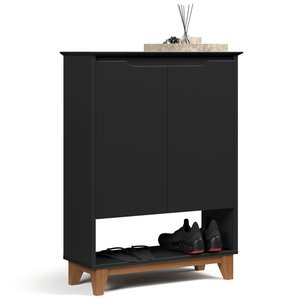 Sapateira para Hall de Entrada Quarto 68cm Flow Preto - Ej Móveis