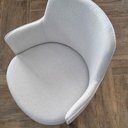 Ver imagem 4 de Cadeira Charlote Assento Tecido Cru com Base Giratória em Madeira Castanho - 72268