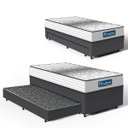 Ver imagem 1 de Cama Box com Auxiliar + Colchão de Molas Ensacadas Double Face Essence Probel Solteiro 88cm