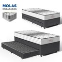 Ver imagem 3 de Cama Box com Auxiliar + Colchão de Molas Ensacadas Double Face Essence Probel Solteiro 88cm