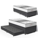 Ver imagem 1 de Cama Box com Auxiliar + Colchão de Molas Ensacadas Double Face Essence Probel Solteiro 88cm