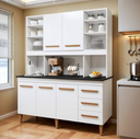 Ver imagem 1 de Kit de Cozinha Atenas 5 Portas Branco - Kaiki Móveis