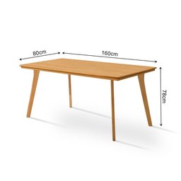 Mesa de Jantar em Madeira Maciça Millena 160x80 com Pés de Madeira - Imbuia - 4 Mesa de Jantar em Madeira Maciça Millena 160x80 com Pés de Madeira - Imbuia - 4