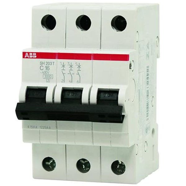 Disjuntor Tripolar ABB SH203 T 10A Curva C Norma DIN - 1