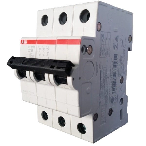 Disjuntor Tripolar ABB SH203 T 10A Curva C Norma DIN - 3