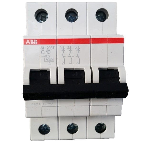 Disjuntor Tripolar ABB SH203 T 10A Curva C Norma DIN - 2