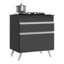 Ver imagem 2 de Balcão Cozinha para Cooktop 70cm 1 Porta 1 Gaveta Veneza Multimóveis V3706 Preto/Branco