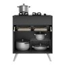 Balcão Cozinha para Cooktop 70cm 1 Porta 1 Gaveta Veneza Multimóveis V3706 Preto/Branco - 4