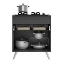 Ver imagem 4 de Balcão Cozinha para Cooktop 70cm 1 Porta 1 Gaveta Veneza Multimóveis V3706 Preto/Branco