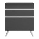 Ver imagem 5 de Balcão Cozinha para Cooktop 70cm 1 Porta 1 Gaveta Veneza Multimóveis V3706 Preto/Branco