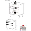 Ver imagem 3 de Balcão Cozinha para Cooktop 70cm 1 Porta 1 Gaveta Veneza Multimóveis V3706 Preto/Branco