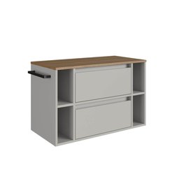 Gabinete de Banheiro Suspenso 80cm com 4 Nichos 1toalheiro 1porta e 1gaveta Bh8010 Mel/arenas - 2