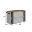 Ver imagem 3 de Gabinete de Banheiro Suspenso 80cm com 4 Nichos 1toalheiro 1porta e 1gaveta Bh8010 Mel/arenas