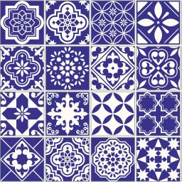 Papel de Parede Azulejo Clássico Azul - 3,00x0,50m - 1