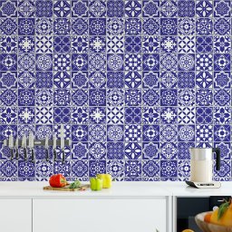 Papel de Parede Azulejo Clássico Azul - 3,00x0,50m - 2