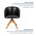 Ver imagem 5 de Kit 2 Poltronas Giratória Corino Premium Base Madeira Maciça Maya