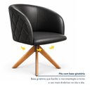 Ver imagem 6 de Kit 2 Poltronas Giratória Corino Premium Base Madeira Maciça Maya