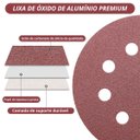 Ver imagem 2 de Disco de Lixa Aderente com Furo 125mm Grão 240 | 50 Un