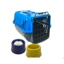 Ver imagem 2 de 1 CAIXA DE TRANSPOTE + 1 COMEDOURO BORDA ALTA + 1 BEBEDOURO PELO LONGO