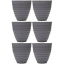 Ver imagem 1 de Kit 6 Vasos Cachepot para Flores Plantas 15x7cm Lyor Névoa Cinza Plástico Decoração Jardim Sala