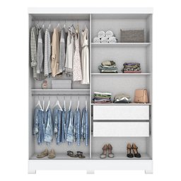 Guarda-Roupa 2 Portas de Correr 2 Gavetas Viena Multimóveis CR4032 Branco - 4