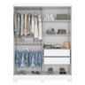 Guarda-Roupa 2 Portas de Correr 2 Gavetas Viena Multimóveis CR4032 Branco - 4