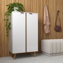 Ver imagem 1 de Sapateira Armário Multiuso 2 Portas 3 Prateleiras 9 Pares Hall de Entrada - Branco Nature