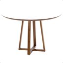 Ver imagem 1 de Mesa de Jantar Redonda Lara Premium 120cm em Madeira Maciça e MDF - Branco