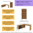Ver imagem 3 de Kit Escrivaninha em L com Estante Multiuso e 3 Gavetas Línea Office Multimóveis MP6081 Madeirado/