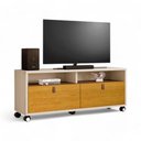 Ver imagem 2 de Rack Xangai para TV 55 Polegadas 145cm com Gavetas Off White e Naturalle Carmolar Móveis