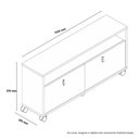 Ver imagem 3 de Rack Xangai para TV 55 Polegadas 145cm com Gavetas Off White e Naturalle Carmolar Móveis