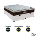 Ver imagem 3 de Cama Box Baú Bipartido Casal Branco e Colchão Sleep King Molas Ensacadas Ortobom