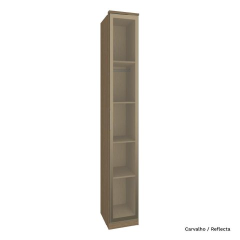 Guarda Roupa Modulado 01 Porta de Vidro 234cm com Prateleiras Setiba