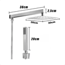 Ver imagem 2 de Chuveiro Ducha Quadrado 30x30 Slim Inox Cromado Completo com Desviador