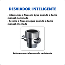 Ver imagem 3 de Chuveiro Ducha Quadrado 30x30 Slim Inox Cromado Completo com Desviador