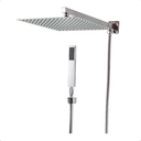 Ver imagem 1 de Chuveiro Ducha Quadrado 30x30 Slim Inox Cromado Completo com Desviador