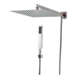 Chuveiro Ducha Quadrado 30x30 Slim Inox Cromado Completo com Desviador - 1